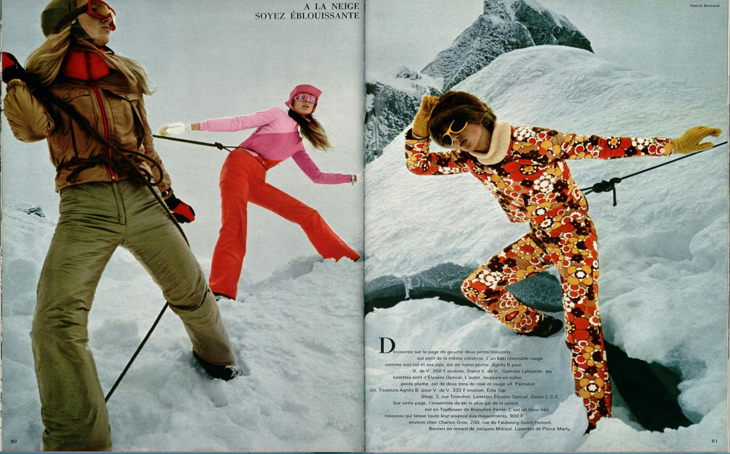 L'Officiel archive skiwear 70s