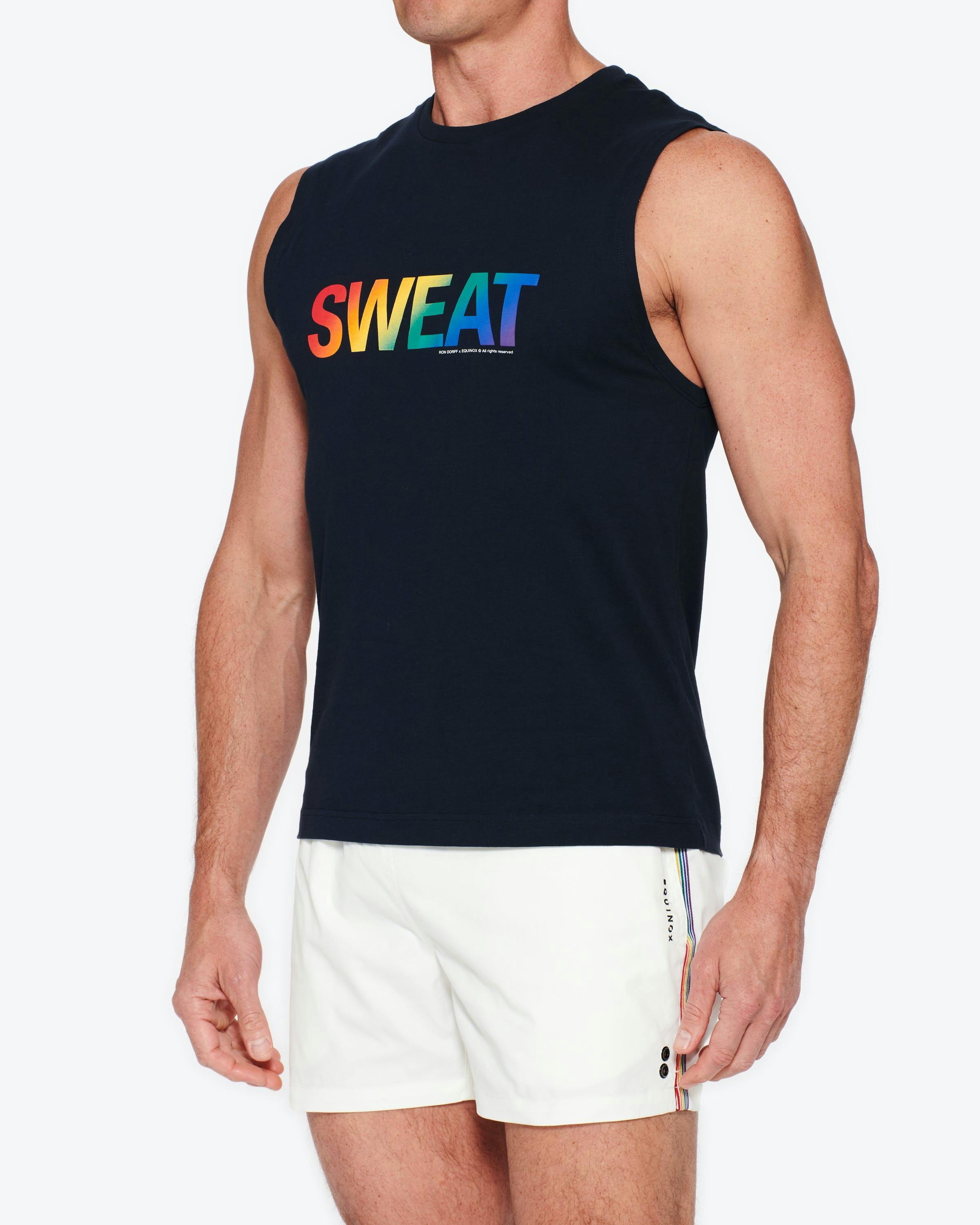 clothing t-shirt shorts adult male man person tank top beachwear