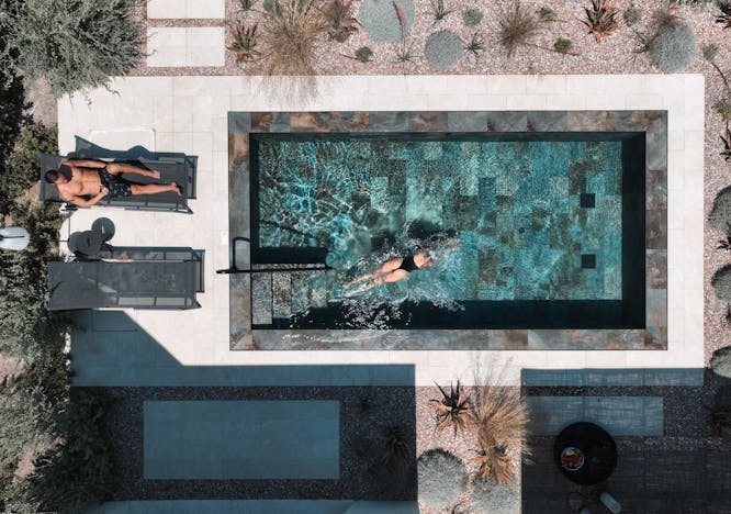 pool water swimming pool outdoors aerial view person