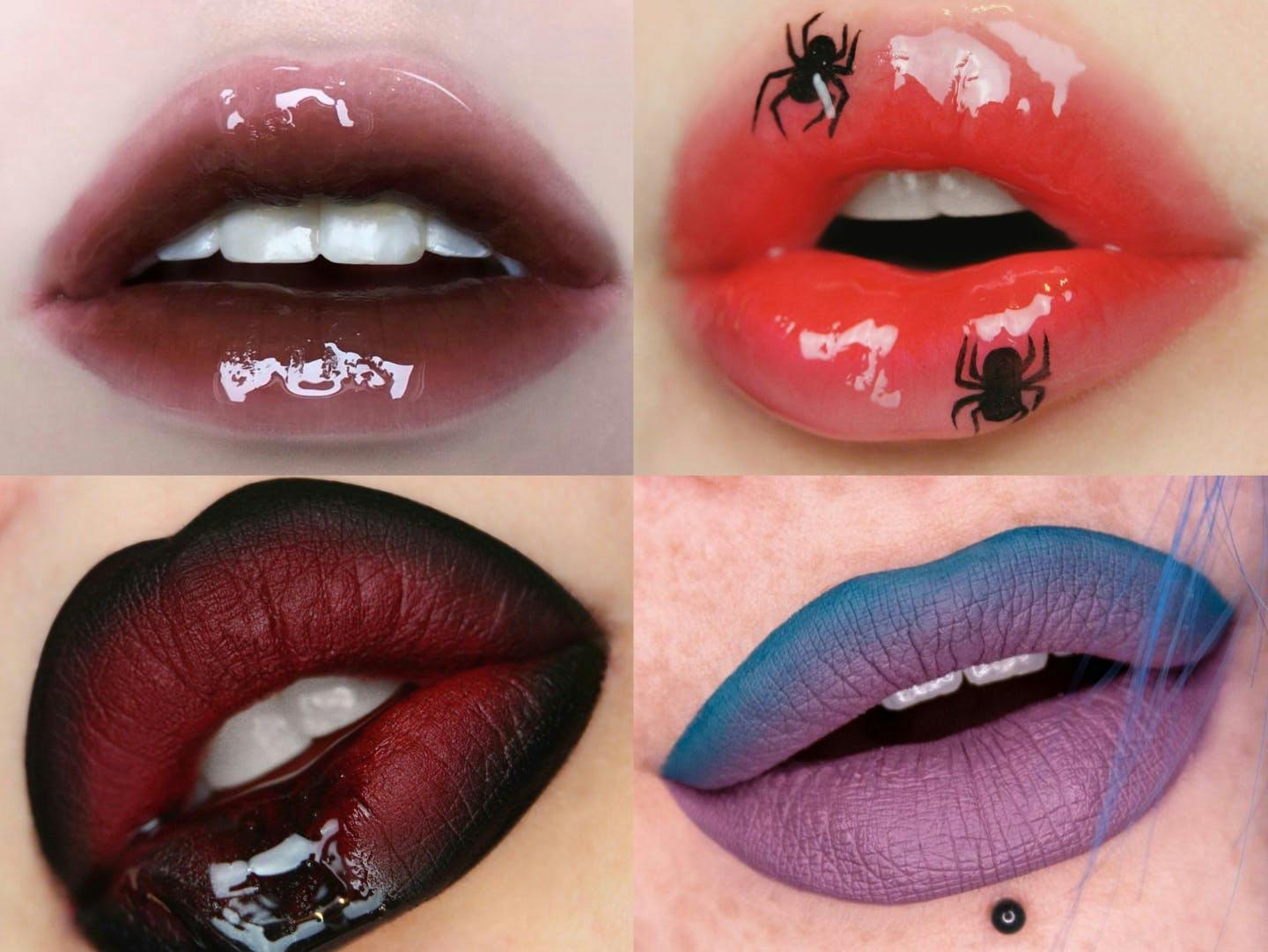 body part mouth person animal invertebrate spider cosmetics lipstick