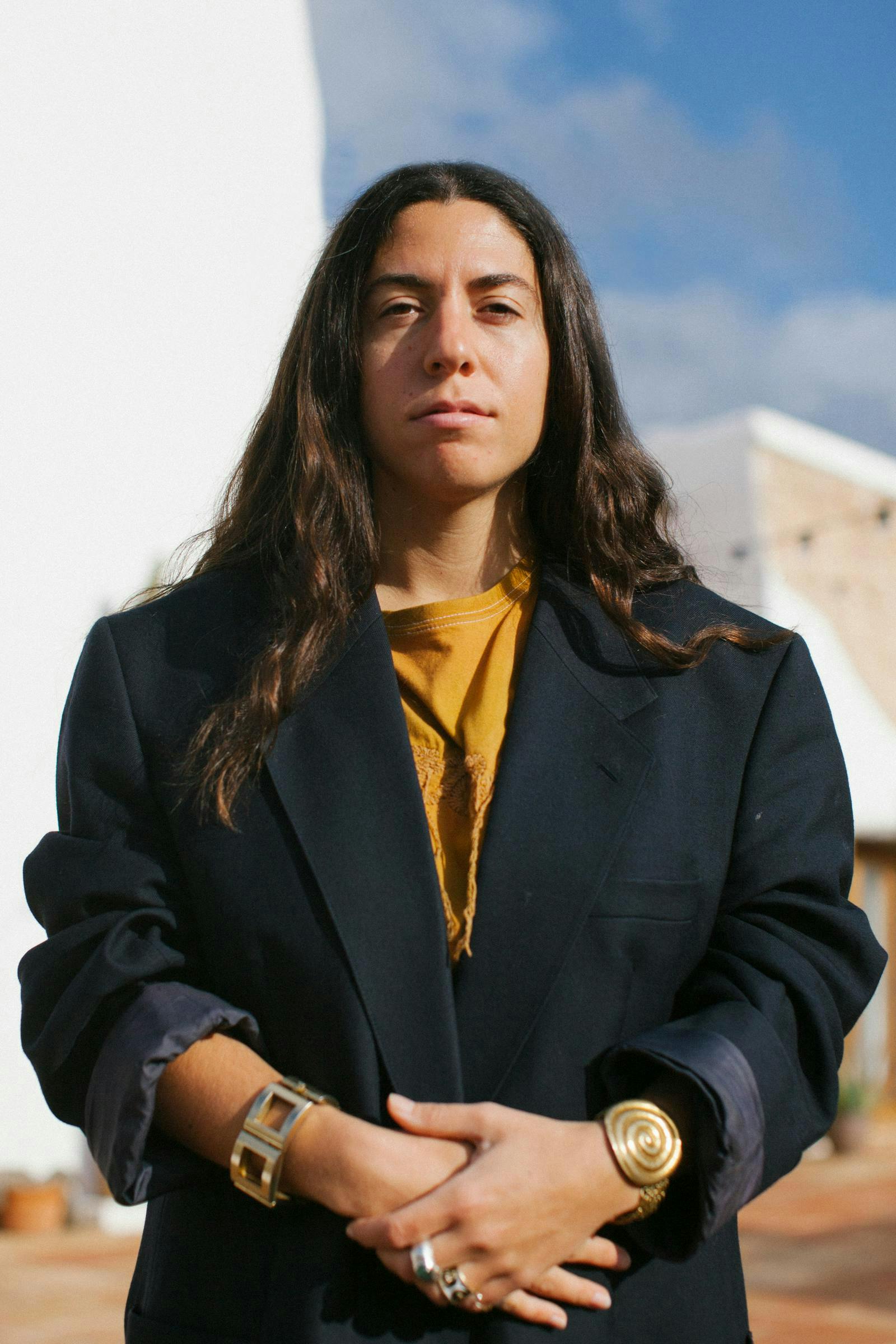 sarah suco torres lofficiel cicadas 2024 coat blazer jacket adult female person woman face finger wristwatch