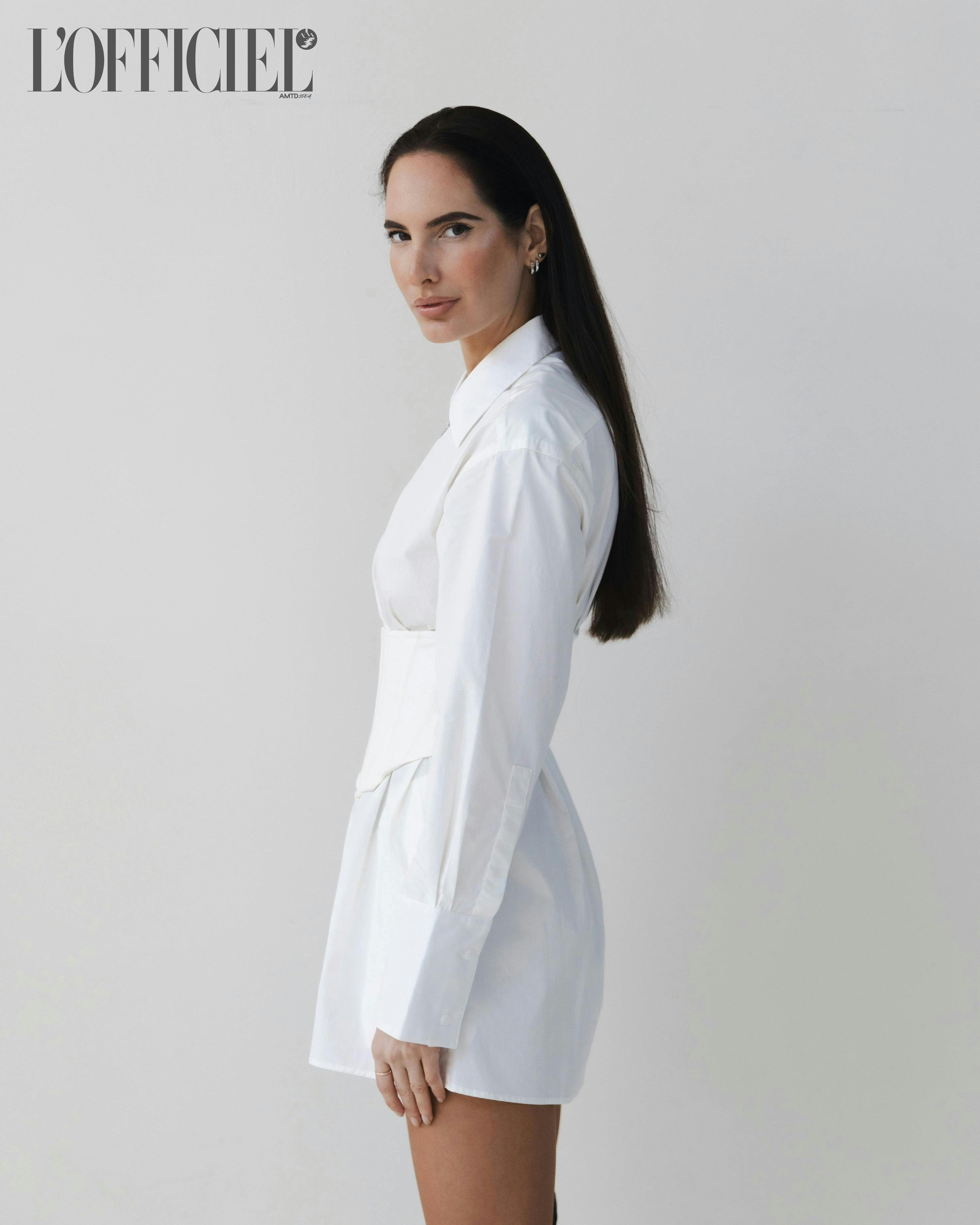 coat lab coat long sleeve adult female person woman dress blouse formal wear