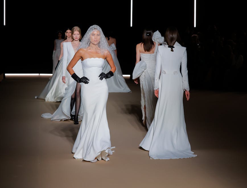 adult bride dress evening dress fashion female formal wear gown person wedding wedding gown woman glove